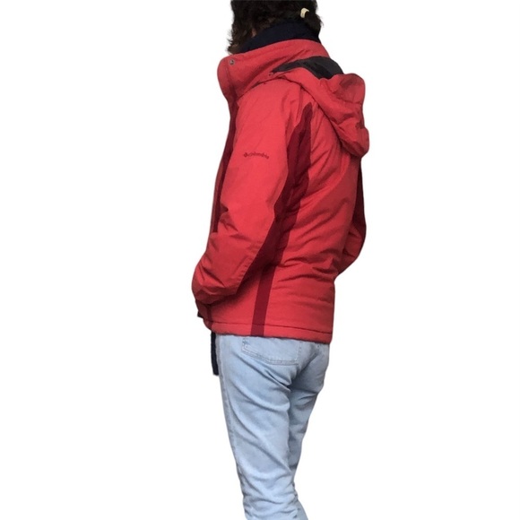 RED Women's Columbia Hooded Winter Ski Jacket  Size S/M Waterproof - Picture 3 of 14